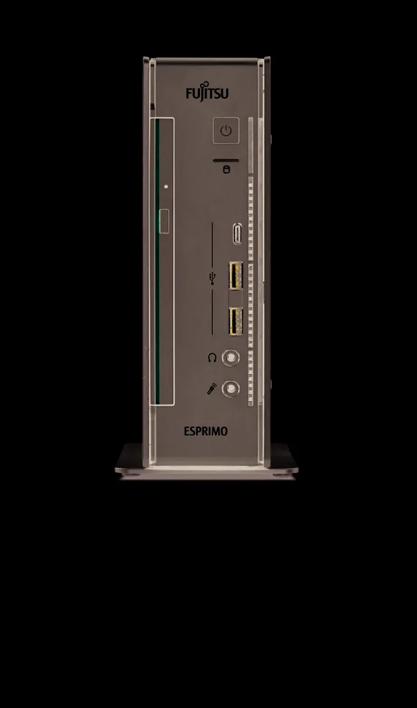 Fujitsu Esprimo Q958 -- čelní pohled s předními porty