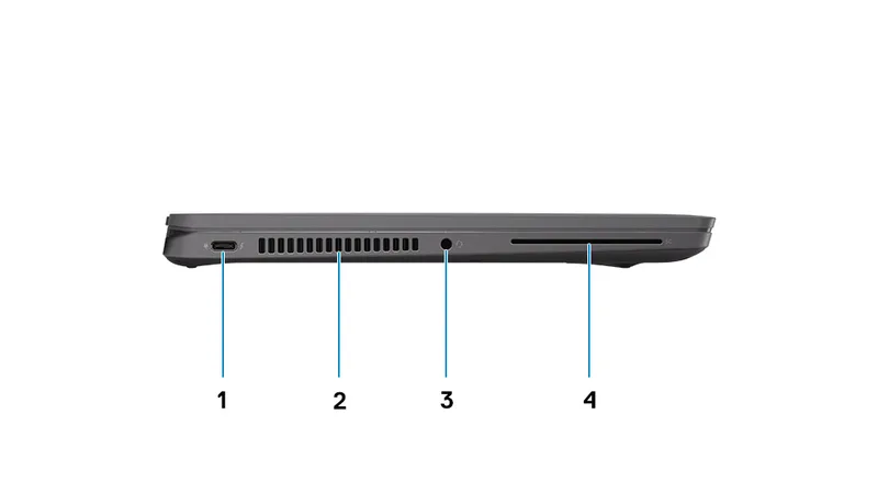 Dell Latitude 7320 – schéma levé strany s porty