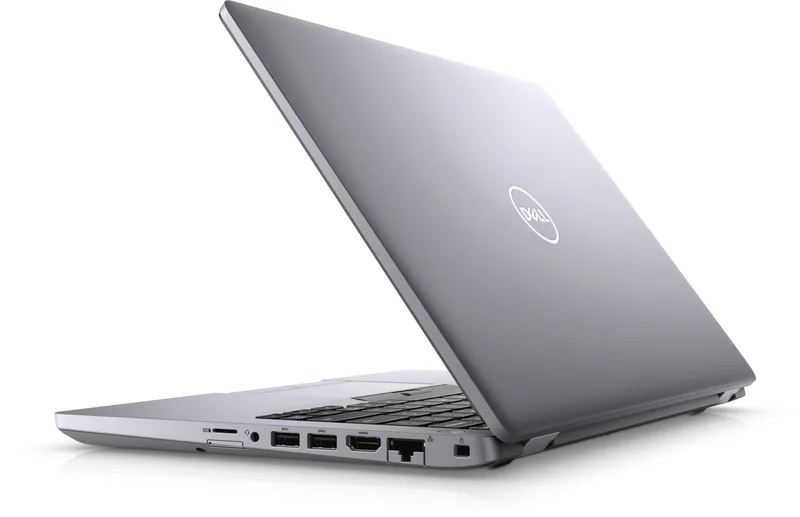 Dell Latitude 5410 – boční pohled na konektory a víko s logem Dell