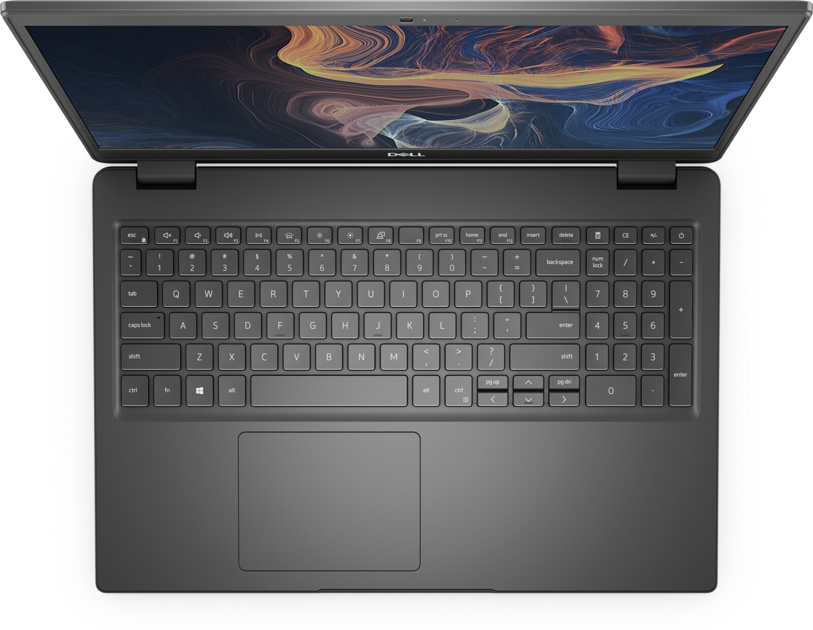 Dell Latitude 3510 -- pohled shora na klávesnici s numerickým blokem