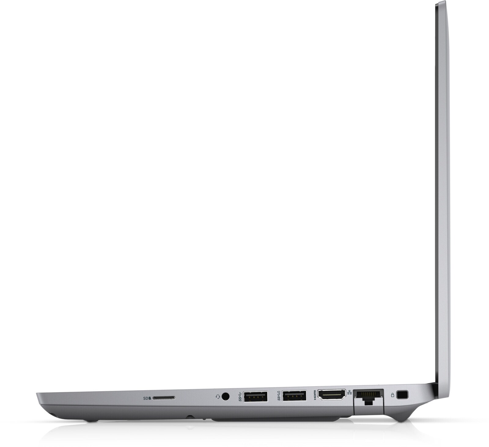 Dell Latitude 5421 -- pravý boční profil se čtečkou SD karet, USB-A, HDMI a RJ-45