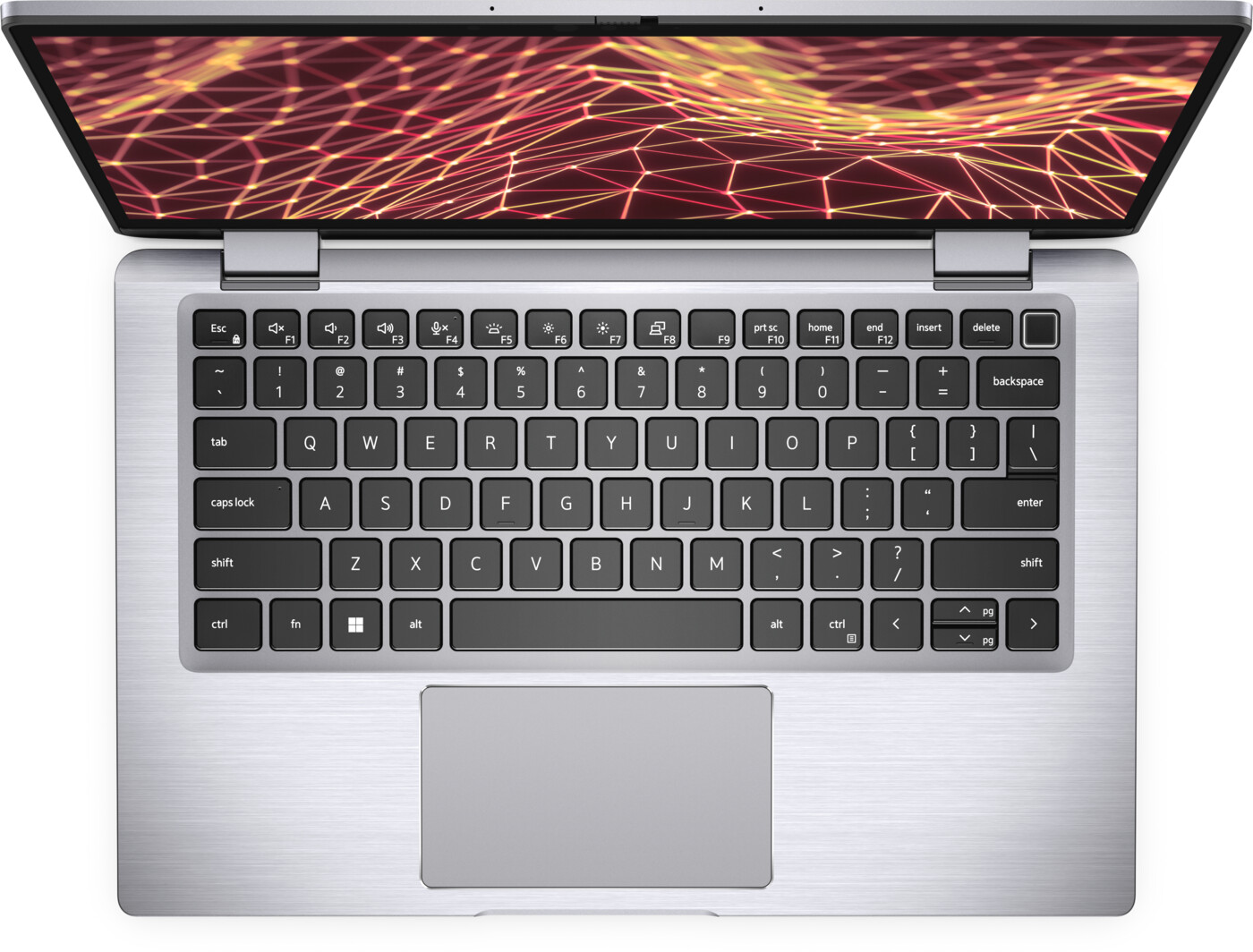 Dell Latitude 5430 – pohled shora na klávesnici a touchpad
