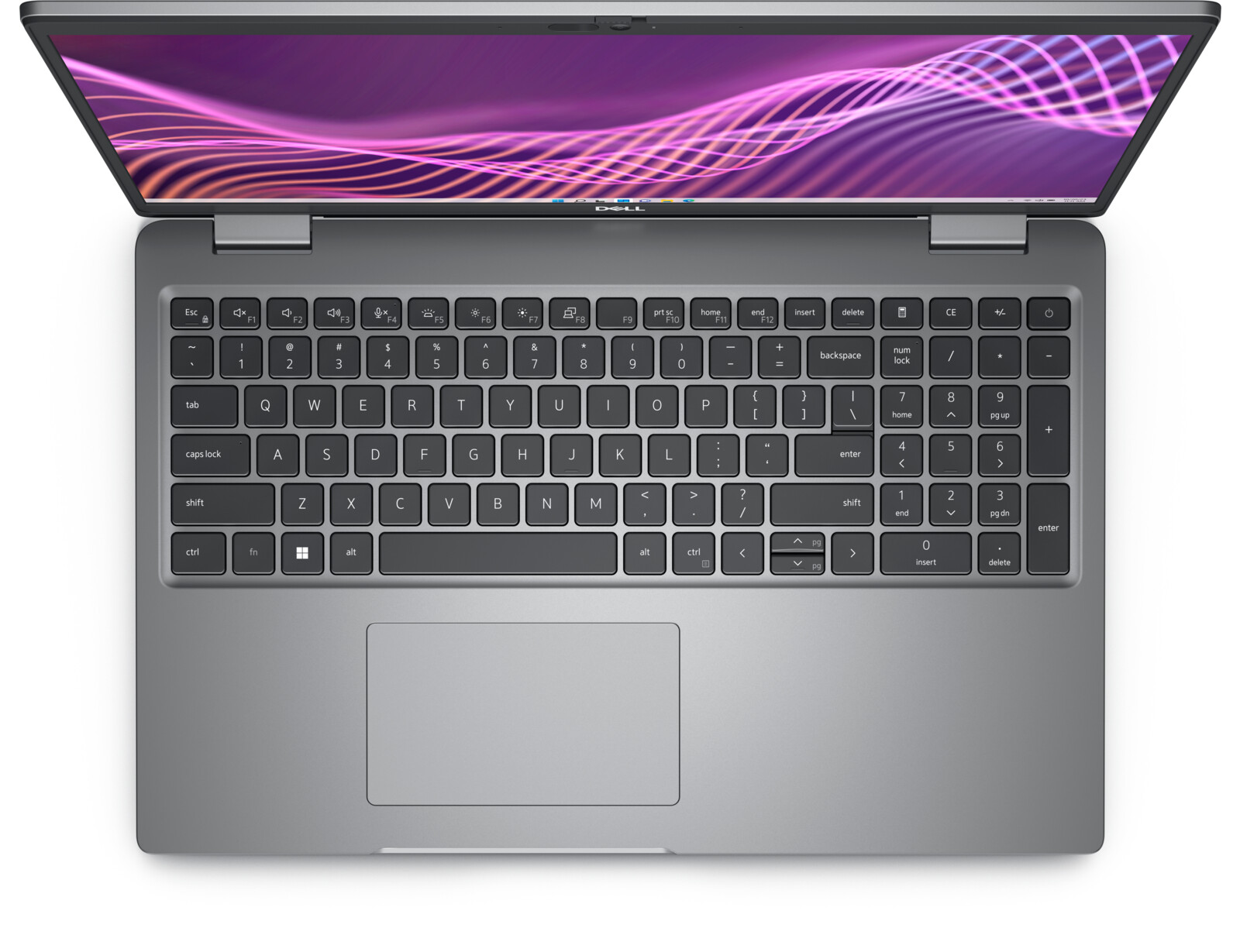 Dell Latitude 5540 -- pohled shora na klávesnici s numerickým blokem