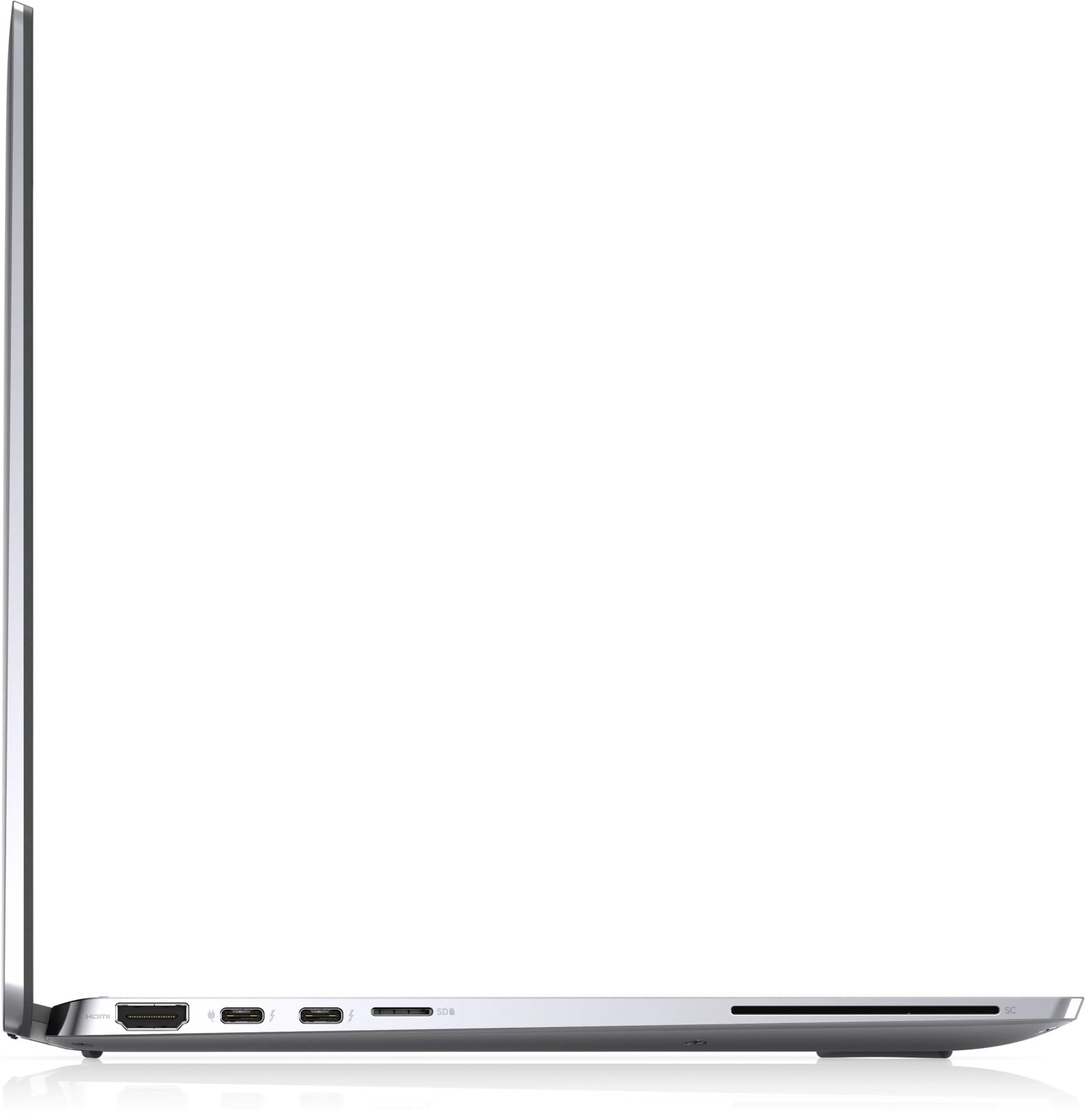 Dell Latitude 9520 – detail portů HDMI, Thunderbolt 4 a čtečky karet