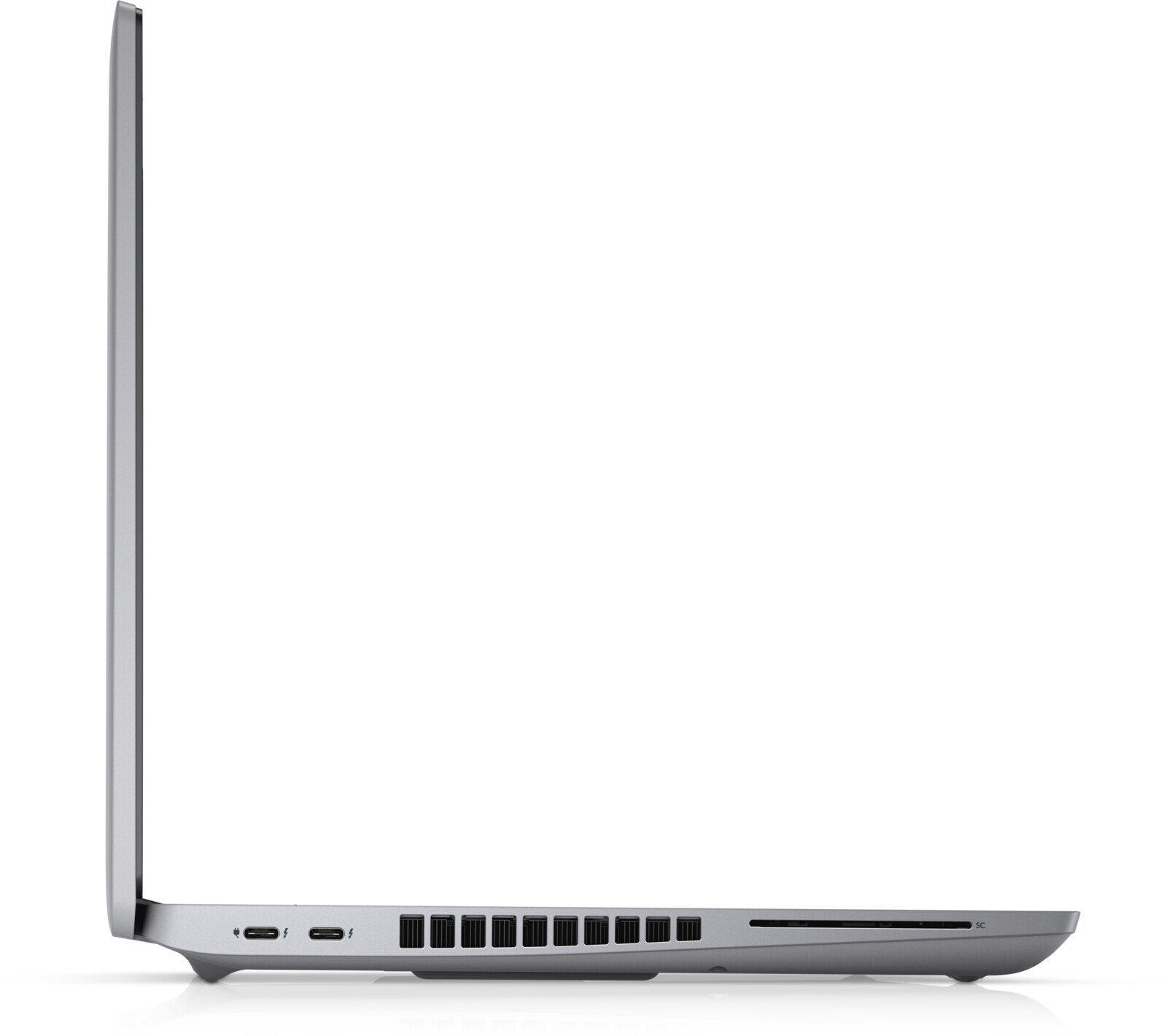 Dell Precision 3561 -- levý boční profil se dvěma porty Thunderbolt 4