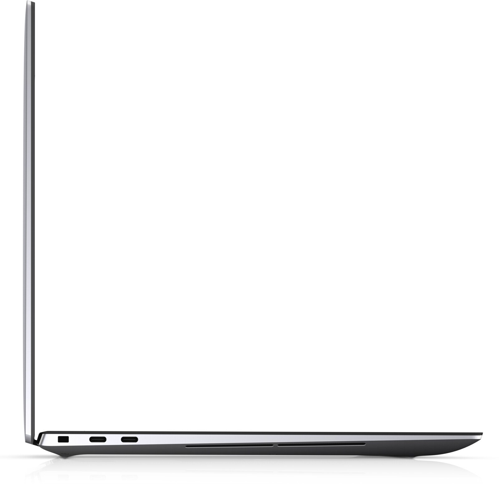 Dell Precision 5550 -- boční profil se dvěma porty USB-C Thunderbolt 3