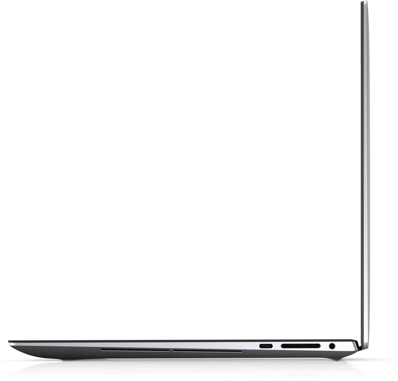 Dell Precision 5550 -- boční profil s portem USB-C, čtečkou SD karet a audio jackem
