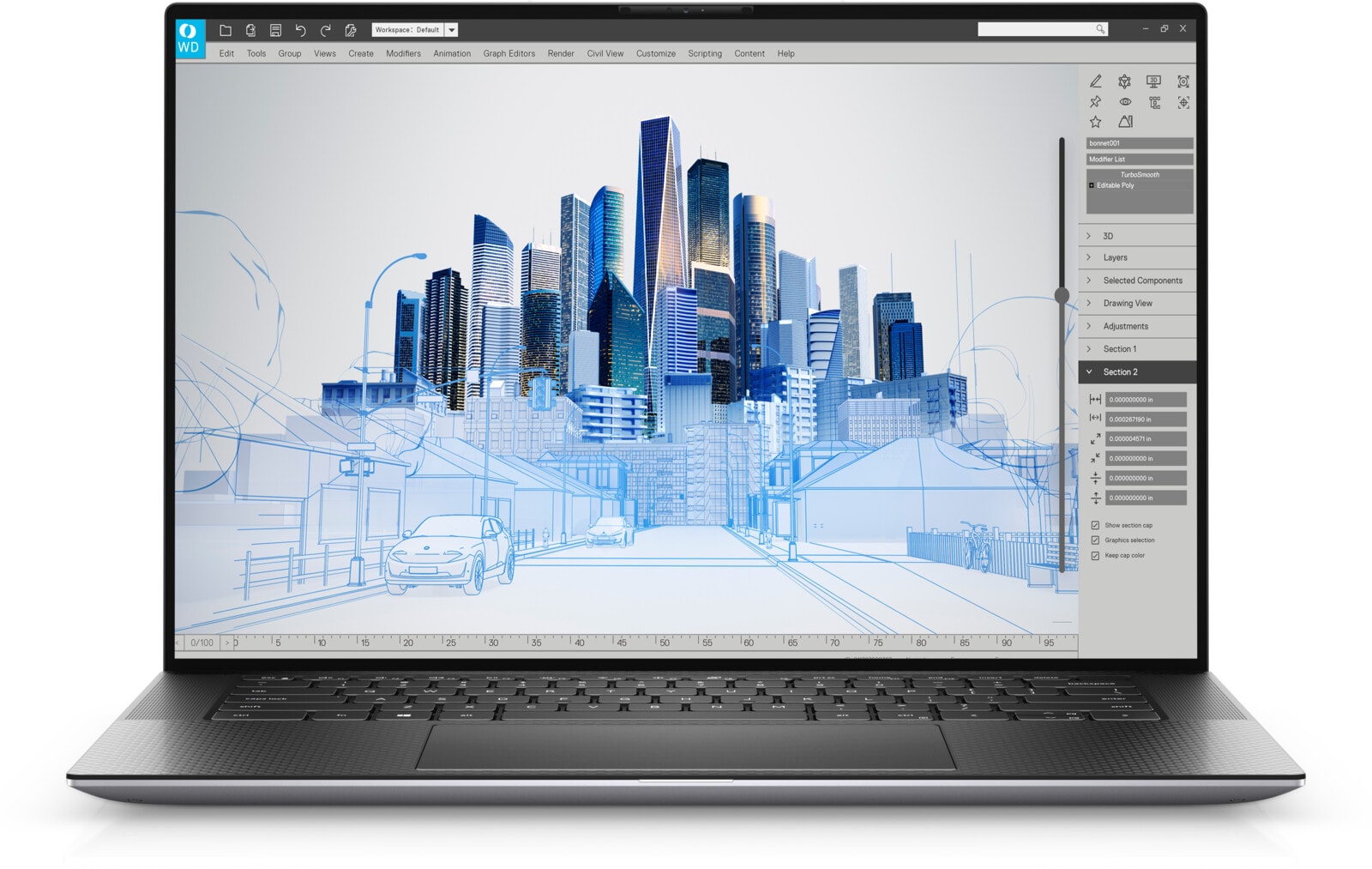 Dell Precision 5560 – boční pohled na porty