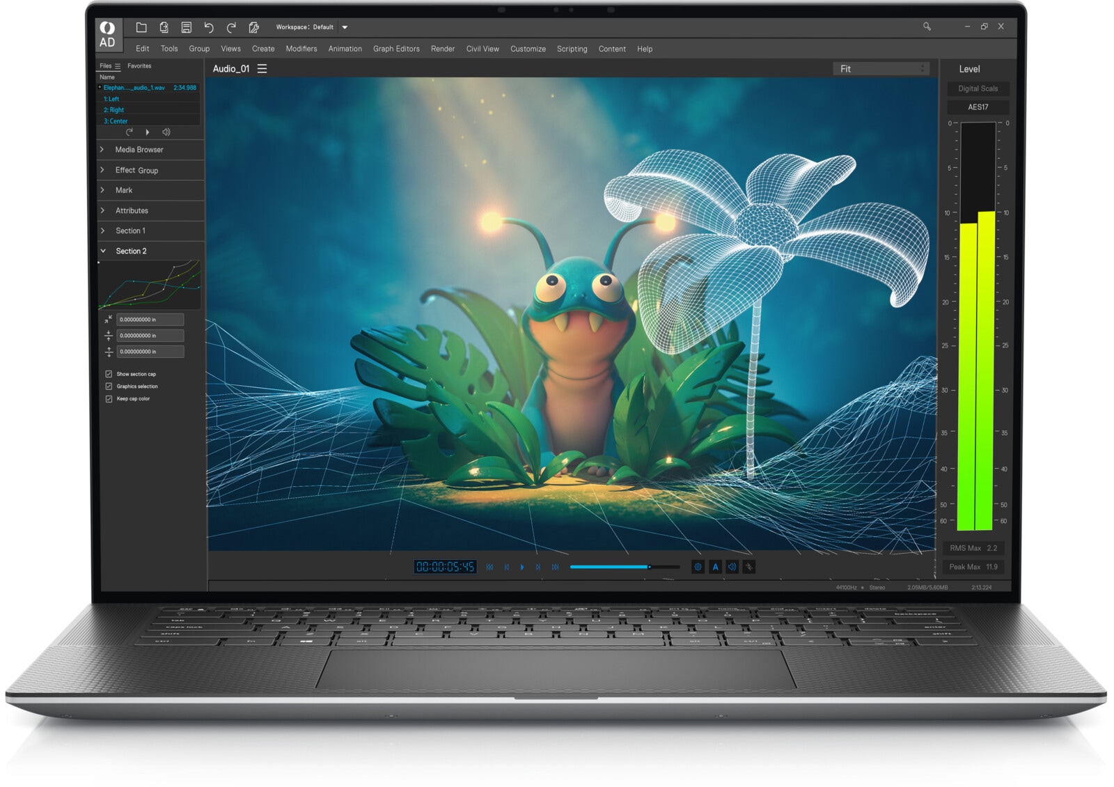 Dell Precision 5570 – boční pohled na porty