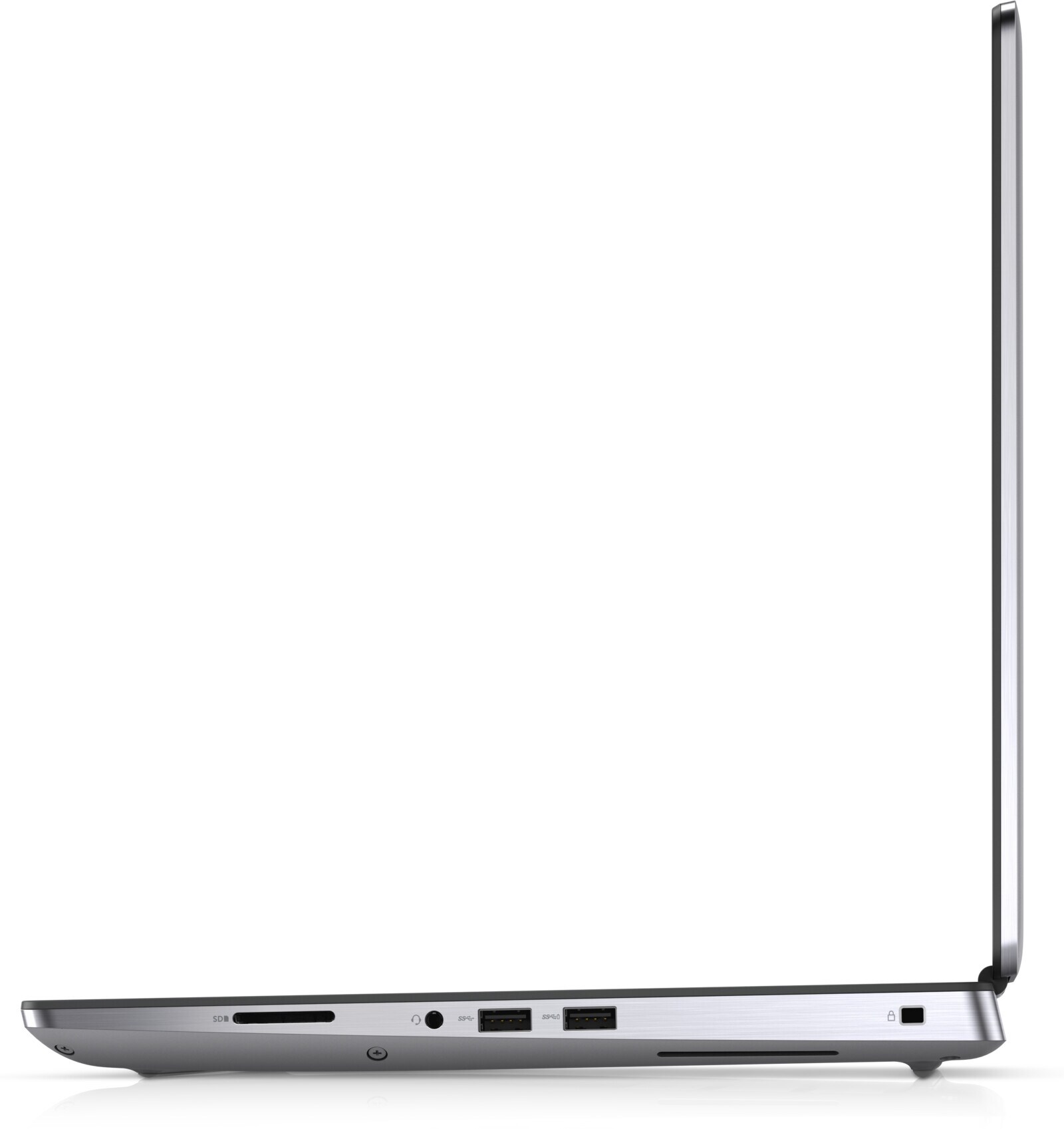 Dell Precision 7550 -- pravý boční profil se čtečkou SD karet a porty USB-A