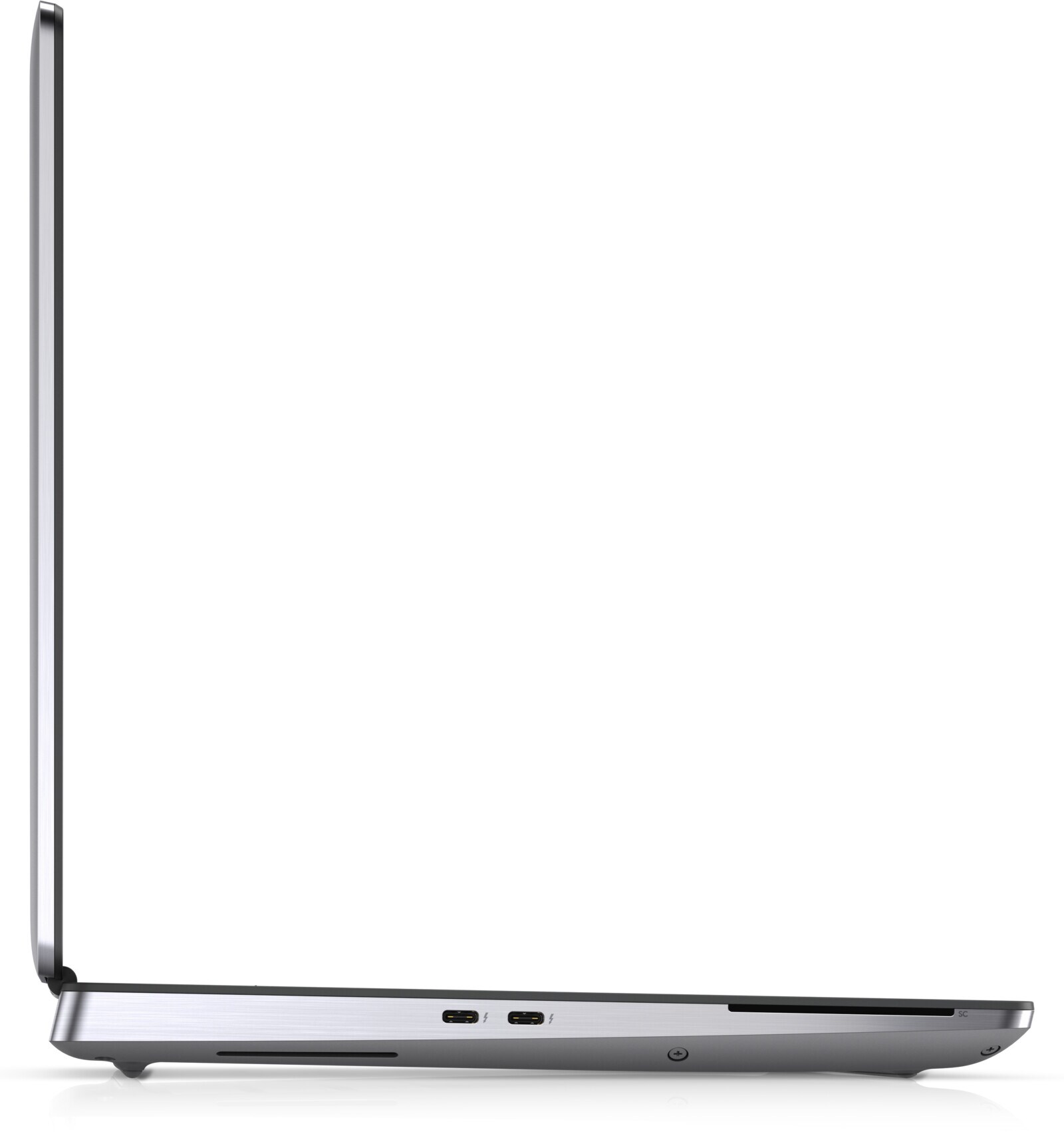 Dell Precision 7550 -- levý boční profil se dvěma porty Thunderbolt 3 a čtečkou smart karet