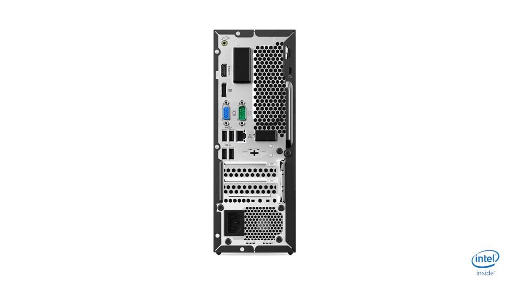 Lenovo V530s SFF -- zadní panel s porty VGA, HDMI, DisplayPort a rozšiřujícími sloty