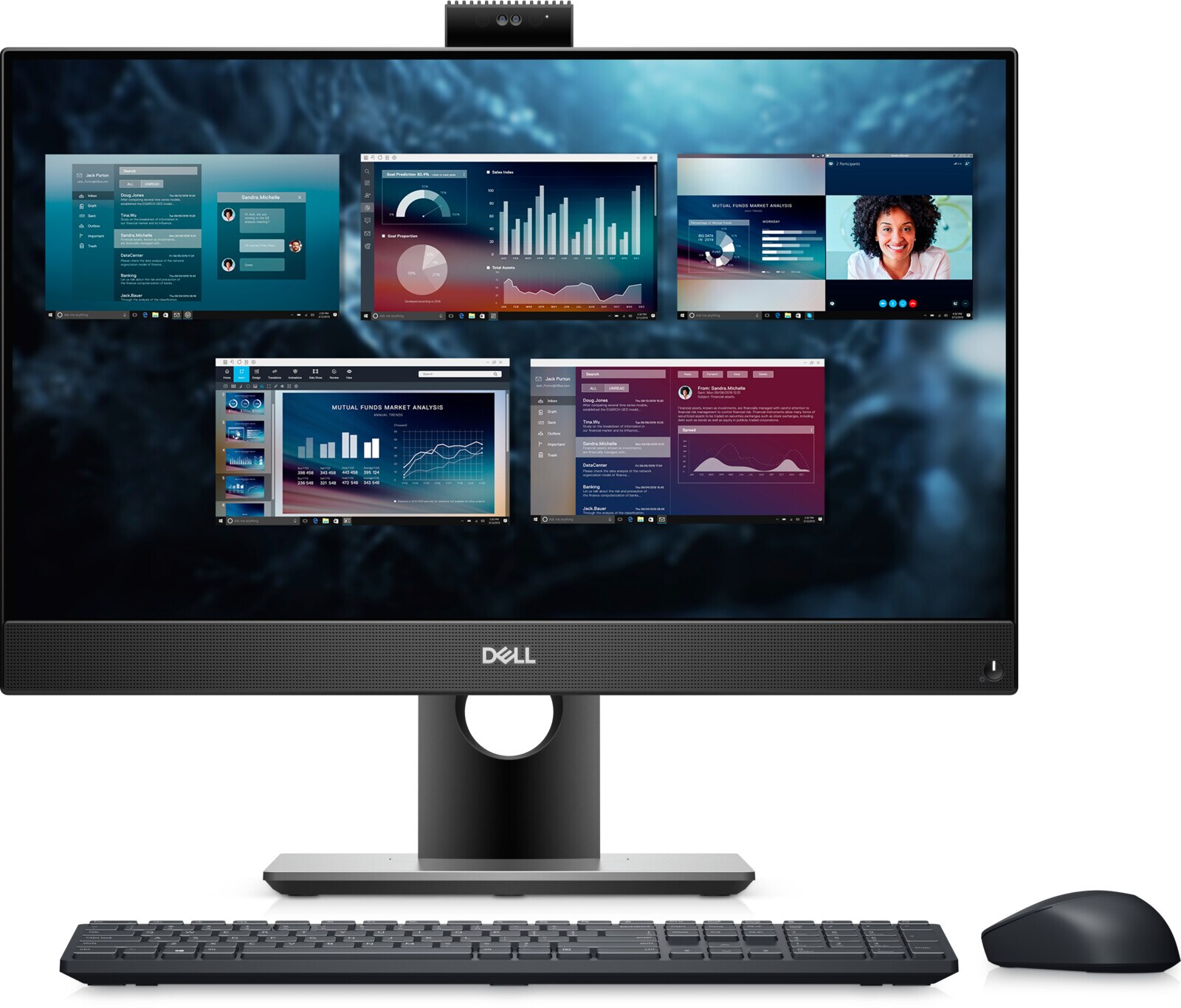 Dell OptiPlex 5490 All-in-One -- čelní pohled na 24" displej
